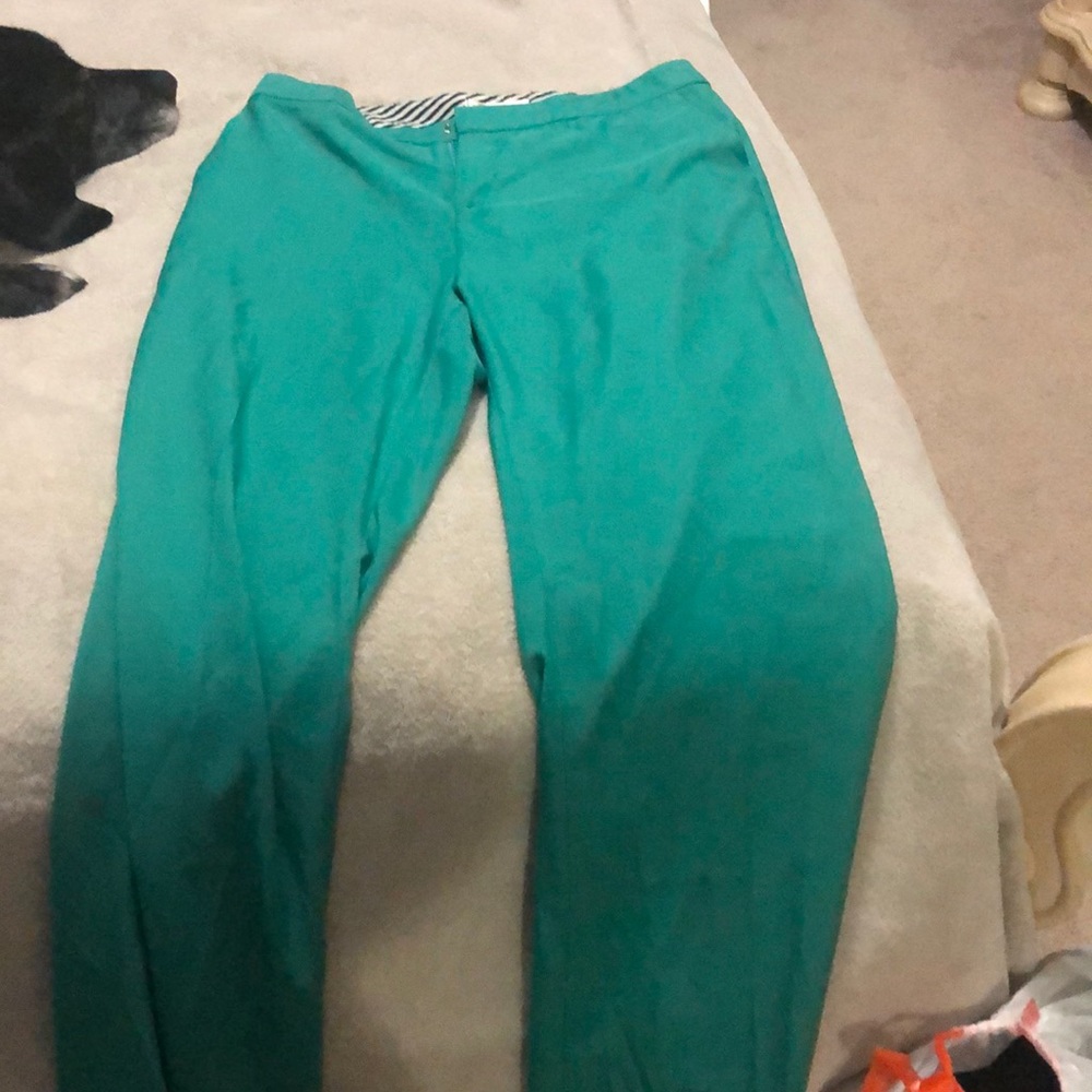 Green dress pants